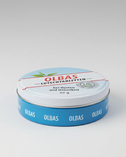 OLBAS® Lozenges (OLBAS Lutschtabletten) are refreshing herbal lozenges featuring the characteristic OLBAS essential-oil blend. They provide a pleasantly cooling and soothing sensation in the mouth and throat, making them especially enjoyable during the cold season or whenever a fresh, clear feeling is desired.

The aromatic formula combines essential oils including peppermint and eucalyptus with menthol, creating OLBAS's distinctive fresh herbal flavor.