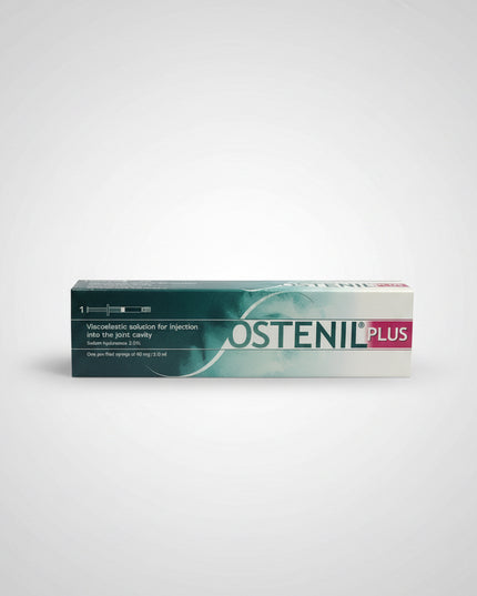 OSTENIL® PLUS 40 mg/2 mL is a sterile, single-use intra-articular injection containing sodium hyaluronate (hyaluronic acid). It is designed to help relieve joint pain and restricted mobility associated with degenerative and traumatic changes of synovial joints, particularly osteoarthritis.