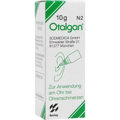 Otalgan ear pain relief product packaging on a white background