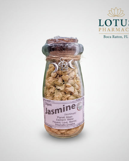 Our herbs are sourced through organic cultivation and ethical wildcrafting methods, ensuring they are safe to eat and of the highest quality. Experience the difference between genuinely wholesome herbs! Herb Jar .25oz Botanical Name: Jasminum officinale
