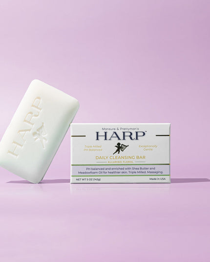 HARP pH-Balanced Body Wash Bar - Exceptionally Gentle For Dry or Sensitive Skin + Shea Butter-Borage oil- Meadowfoam | Non-Comedogenic | Soap-Free, Lye-Free. VANILLA LAVENDER FRAGRANCE. 5oz