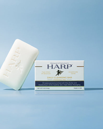 HARP pH-Balanced Body Wash Bar - Extra Gentle For Dry or Sensitive Skin + Shea Butter-Borage oil- Meadowfoam | Non-Comedogenic | Soap-Free, Lye-Free. FRAGRANCE FREE (No Masking agents added)