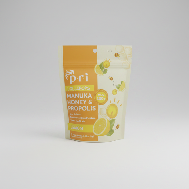 Pri Collops Manuka Honey & Propolis Lemon Lollipops 