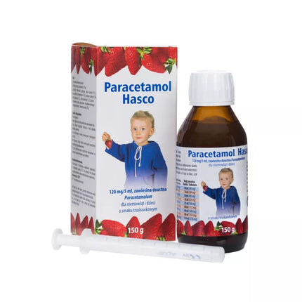 Paracetamol Hasco 120 mg/5 ml Syrup, Strawberry Flavor – 150 ml