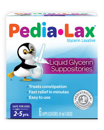 Pedia-Lax Liquid Glycerin Suppositories for Kids – 6 Applicators