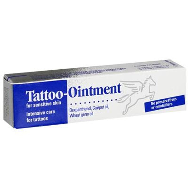 Box of Tattoo-Ointment for sensitive skin on a white background