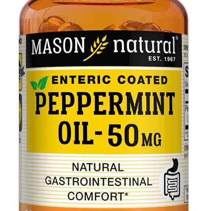 Mason Natural Peppermint Oil 50 mg Enteric-Coated – 90 Softgels (Масло Перечной Мяты 50 мг)
