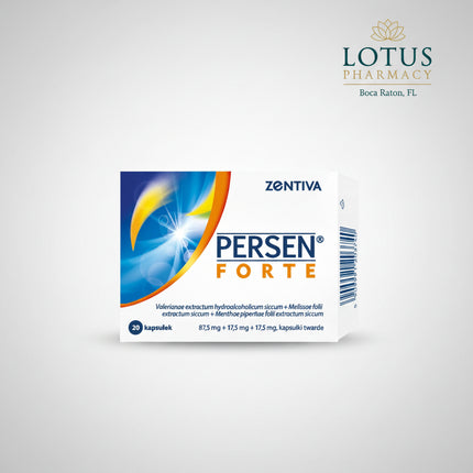 Persen Forte, Persen Forte 20 capsules, Persen Forte capsules, Persen 20 capsules, Persen Forte valerian, Persen valerian, Persen for stress, Persen for nervous tension, Persen for sleep, Persen sleep support, Persen relaxation, herbal stress medicine, herbal calming medicine, herbal sleep medicine, valerian capsules, valerian for sleep, valerian for stress, valerian lemon balm peppermint, lemon balm capsules, peppermint valerian, natural relaxation support, nervous tension relief, stress related restlessne