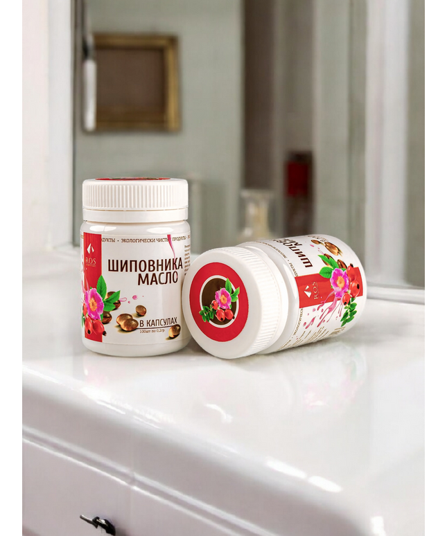 Rosehip Oil 100% Siberian Organic Cold Pressed (100 softgels)