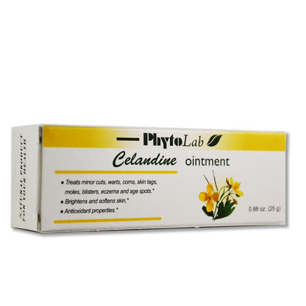 Box of PhytoLab Celandine ointment on a white background