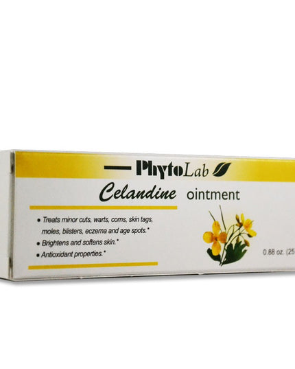Box of PhytoLab Celandine ointment on a white background