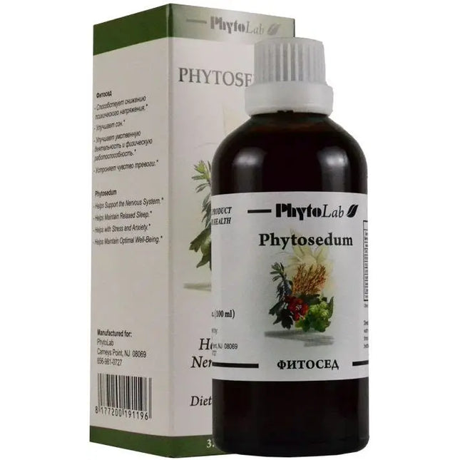 PhytoLab Phytosedum is a liquid herbal formula designed to support the nervous system, reduce stress, and promote calmness and emotional balance. This natural phytotherapy blend is traditionally used to help relieve anxiety, nervous tension, irritability, and mild sleep disturbances. Ideal for people experiencing stress, mental fatigue, or emotional overload.
