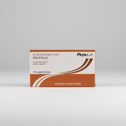 PhytoLab Propolis Rectal Suppositories are a natural herbal product formulated with propolis extract in an oil or wax base for&nbsp;rectal mucosal support and hygiene. Propolis is a bee-derived resin known in traditional health practices for its soothing and anti-inflammatory properties. These suppositories are designed for external rectal use only and provide local support when comfort is needed.