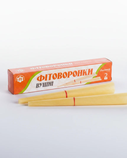 Phytofunnels “Chudesnik” Large No.2, 2 ct  Herbal Ear Candles (Phyto-Cones) for Earwax Removal & Relaxation Support
