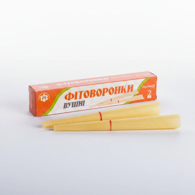 Phytofunnels “Chudesnik” Large No.2, 2 ct  Herbal Ear Candles (Phyto-Cones) for Earwax Removal & Relaxation Support