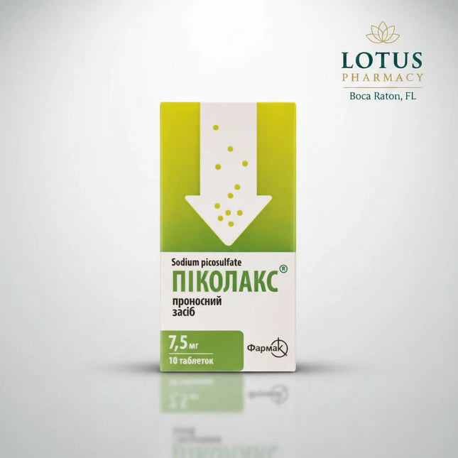 Picolax 7.5 mg Tablets are an oral laxative containing sodium picosulfate 7.5 mg per tablet. The medicine is intended for the short-term relief of constipation by stimulating natural movement of the large intestine.