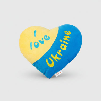 Pillow "I Love Ukraine" is made in the form of a heart, it is beautiful, delicate, and stylish. Presented in colors of the national Ukrainian flag - yellow and blue.&nbsp;