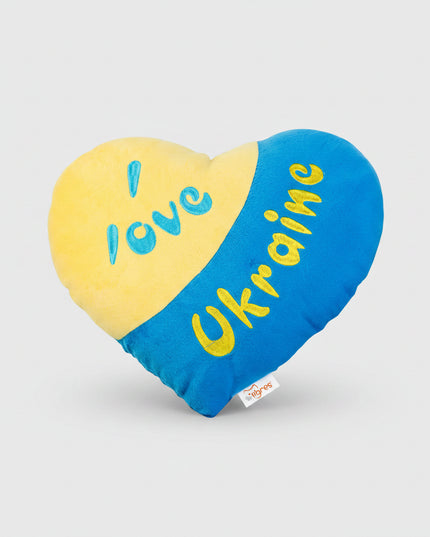 Pillow "I Love Ukraine" is made in the form of a heart, it is beautiful, delicate, and stylish. Presented in colors of the national Ukrainian flag - yellow and blue.&nbsp;