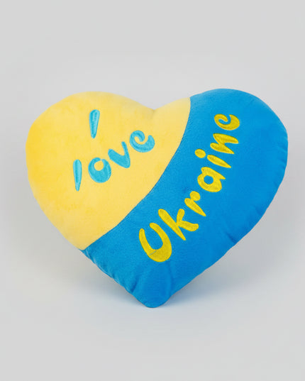 Pillow "I Love Ukraine" is made in the form of a heart, it is beautiful, delicate, and stylish. Presented in colors of the national Ukrainian flag - yellow and blue.&nbsp;