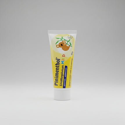 Pinimenthol Erkältungsbalsam Mild is a topical chest and throat balm formulated to help soothe respiratory discomfort associated with colds, nasal congestion, and minor chest tightness. Its gentle blend of essential oils and menthol derivatives provides a cooling, refreshing sensation that can help support easier breathing and comfort during respiratory congestion or irritation.