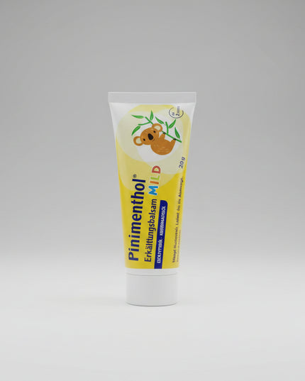 Pinimenthol Erkältungsbalsam Mild is a topical chest and throat balm formulated to help soothe respiratory discomfort associated with colds, nasal congestion, and minor chest tightness. Its gentle blend of essential oils and menthol derivatives provides a cooling, refreshing sensation that can help support easier breathing and comfort during respiratory congestion or irritation.