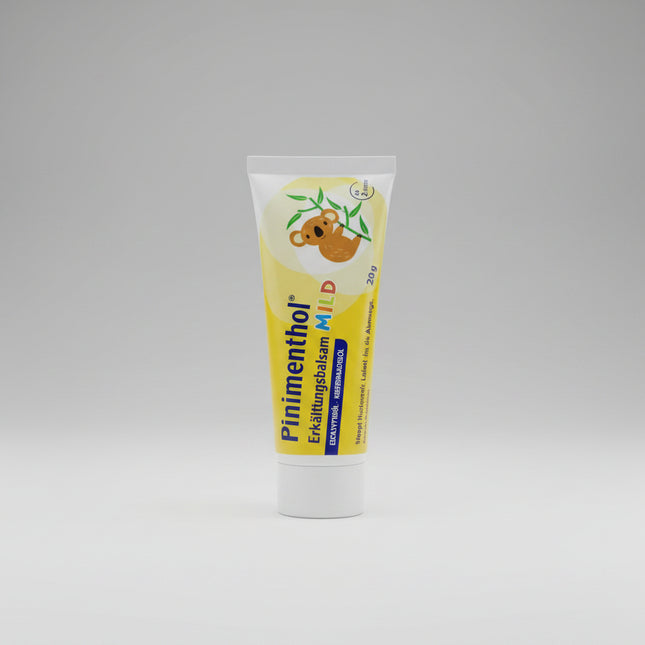 Pinimenthol Erkältungsbalsam Mild is a topical chest and throat balm formulated to help soothe respiratory discomfort associated with colds, nasal congestion, and minor chest tightness. Its gentle blend of essential oils and menthol derivatives provides a cooling, refreshing sensation that can help support easier breathing and comfort during respiratory congestion or irritation.