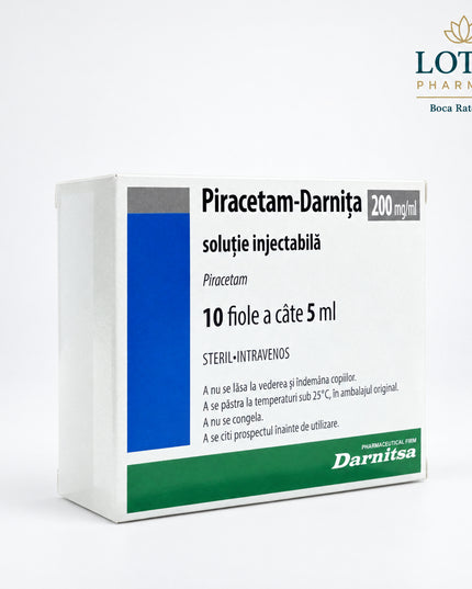 Piracetam Solution for Injection is a nootropic medicine containing&nbsp;piracetam 200 mg/mL. Each 5 mL ampoule contains 1,000 mg piracetam, and the package contains 10 ampoules. Current product information for this strength lists use in adults for certain neurological conditions, including symptomatic treatment of cognitive impairment, cortical myoclonus, and selected cerebrovascular or balance disorders, depending on the country-specific approved labeling.