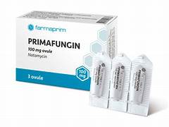 Box of Primafungin with three white vials on a white background