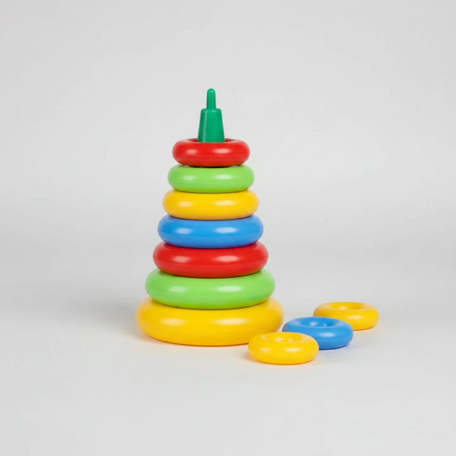 "Pyramid" LUX is one of the best educational toys for your child. &nbsp;It consists of rings that are of different colors and sizes. &nbsp;Playing a pyramid teaches a young one to think logically, as well as introduces a baby to different sizes, and colors, and encourages them to learn count.