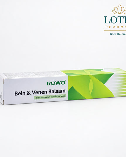 RÖWO Bein &amp; Venenbalsam is a German cooling leg balm formulated for tired, heavy, swollen, and tense legs and feet, especially when discomfort is associated with venous congestion or varicose veins. It provides a long-lasting cooling sensation while moisturizing and conditioning the skin.