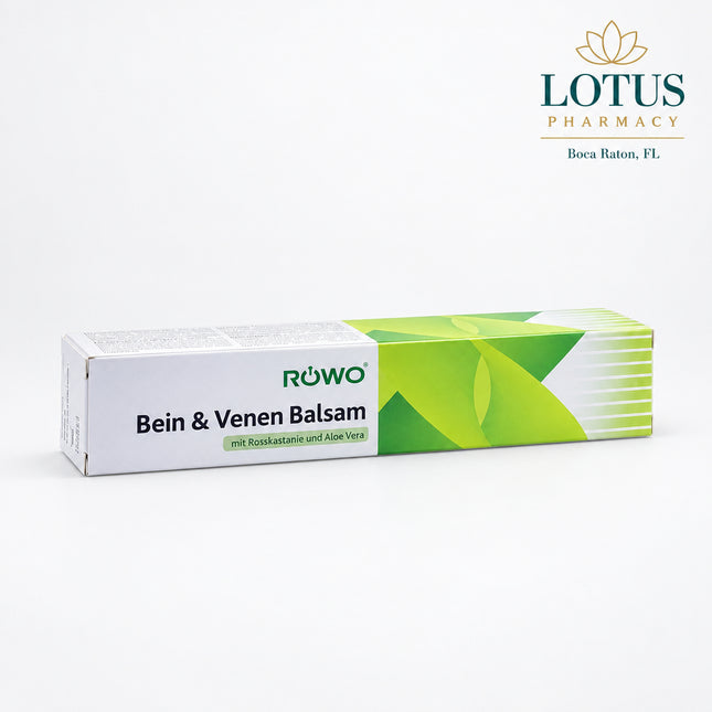 RÖWO Bein &amp; Venenbalsam is a German cooling leg balm formulated for tired, heavy, swollen, and tense legs and feet, especially when discomfort is associated with venous congestion or varicose veins. It provides a long-lasting cooling sensation while moisturizing and conditioning the skin.
