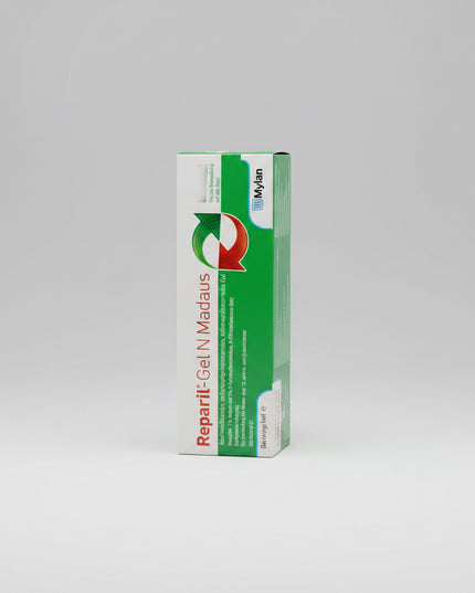 Reparil Gel N is a fast-absorbing topical gel formulated to help relieve pain, swelling, bruising, and inflammationassociated with injuries and soft-tissue strain. It combines aescin and diethylamine salicylate, two well-known active ingredients that work together to improve microcirculation, reduce edema, and ease discomfort.