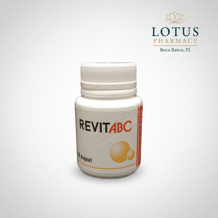 Revit ABC – 100 Dragees is a classic multivitamin preparation manufactured by BioZdraVit OOO in Belarus. It provides four essential vitamins — Vitamin A, Vitamin B1, Vitamin B2, and Vitamin C — in convenient sugar-coated dragees. The 100-count BioZdraVit product is currently listed in pharmacy databases as Revit ABC N100.

The formula is intended to supplement vitamin intake and is traditionally used during periods of increased physical or mental demand, less-varied nutrition, and recovery when vitamin requ