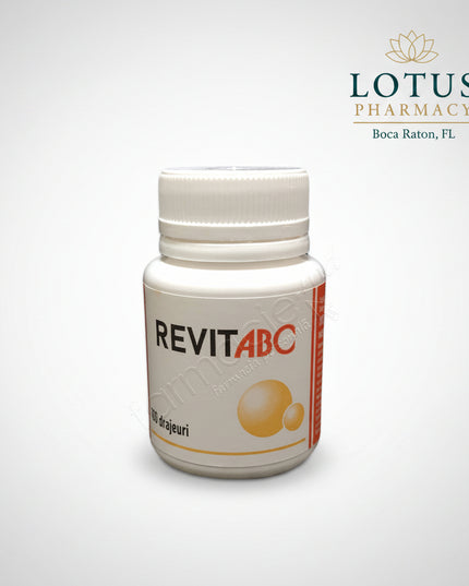 Revit ABC – 100 Dragees is a classic multivitamin preparation manufactured by BioZdraVit OOO in Belarus. It provides four essential vitamins — Vitamin A, Vitamin B1, Vitamin B2, and Vitamin C — in convenient sugar-coated dragees. The 100-count BioZdraVit product is currently listed in pharmacy databases as Revit ABC N100.

The formula is intended to supplement vitamin intake and is traditionally used during periods of increased physical or mental demand, less-varied nutrition, and recovery when vitamin requ