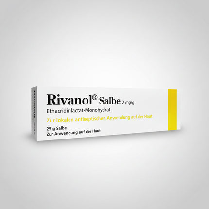 Rivanol Ointment is a topical antiseptic preparation containing ethacridine lactate (Rivanol), used to help prevent and treat superficial skin infections and support wound hygiene. It is commonly applied in first-aid care to help reduce bacterial contamination, support tissue cleansing, and promote comfort during healing of minor cuts, abrasions, and skin irritations.