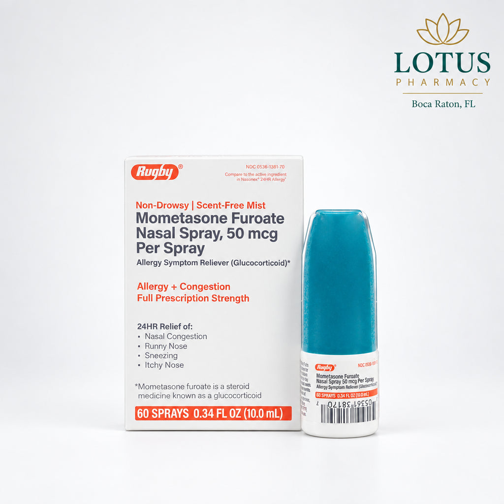 Rugby Non-Drowsy Scent-Free Mist Mometasone Furoate Nasal Spray 50 mcg ...