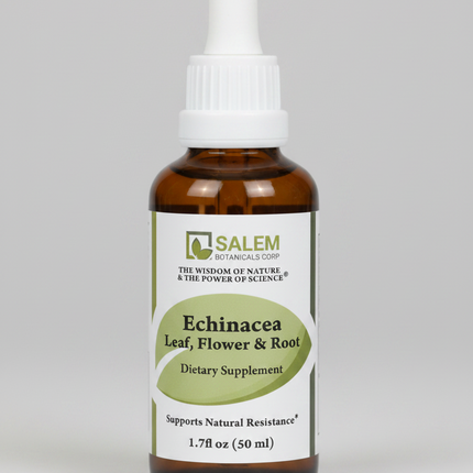 Salem Botanicals Echinacea Leaf &amp; Root Tincture is a concentrated herbal liquid extract traditionally used to support immune system function and seasonal wellness. Made from echinacea leaf and root, the tincture is commonly used during periods of seasonal immune stress and respiratory discomfort.

The liquid extract format allows flexible dosing and fast absorption.