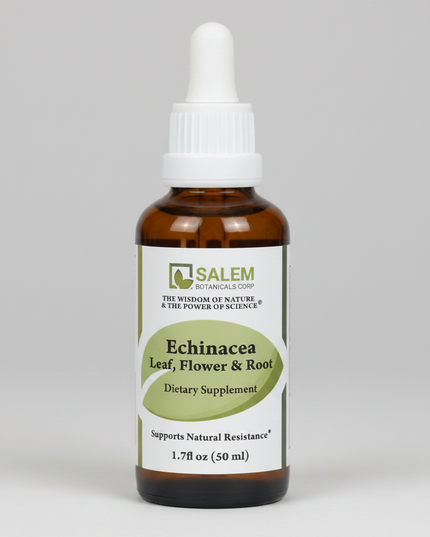 Salem Botanicals Echinacea Leaf &amp; Root Tincture is a concentrated herbal liquid extract traditionally used to support immune system function and seasonal wellness. Made from echinacea leaf and root, the tincture is commonly used during periods of seasonal immune stress and respiratory discomfort.

The liquid extract format allows flexible dosing and fast absorption.