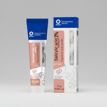 Salicylic Acid Ointment 2% is a topical keratolytic treatment formulated to help exfoliate the skin, remove excess dead skin cells, and support healthier skin renewal. Salicylic acid works by softening and loosening thickened skin, helping unclog pores and improve skin texture.

This ointment is commonly used for acne-prone skin, psoriasis, seborrheic skin conditions, rough skin patches, and other localized areas requiring gentle exfoliation and skin-softening care.