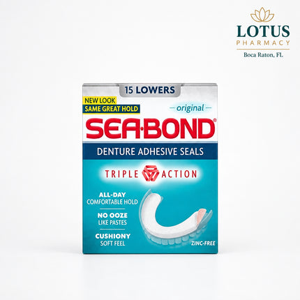 Sea-Bond Denture Adhesive Seals for Lowers Original – 15 Count