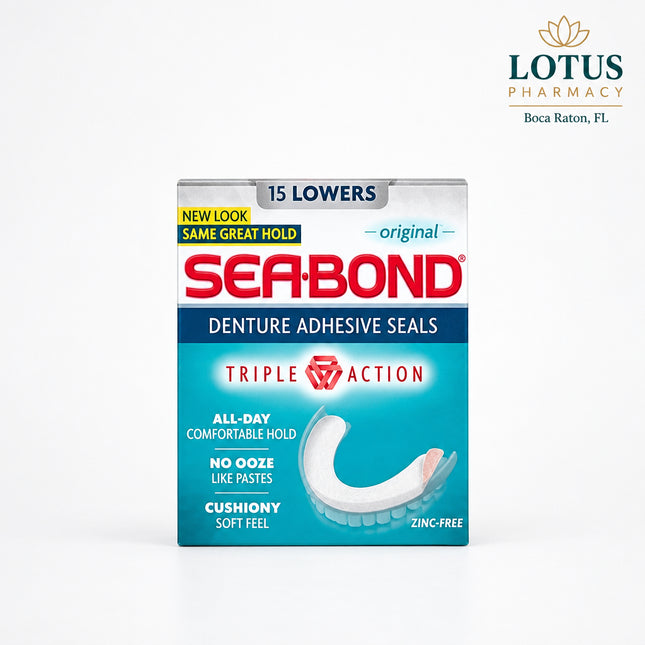Sea-Bond Denture Adhesive Seals for Lowers Original – 15 Count