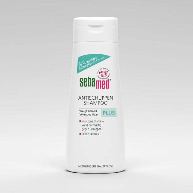 Sebamed Anti-Dandruff Plus Shampoo is a medicated anti-dandruff shampoo specially formulated for oily, dandruff-prone scalps with visible flakes, itching, and excess sebum production. The formula contains piroctone olamine, an antifungal active ingredient commonly used in dandruff care, and is designed to help reduce dandruff while supporting the scalp’s natural protective barrier.