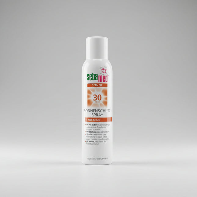 Sebamed Sun Protection Lotion/spray SPF 30/50 is a broad-spectrum UVA/UVB body sunscreen specially formulated for sensitive and normal skin, helping protect against sunburn, premature photoaging, and moisture loss.