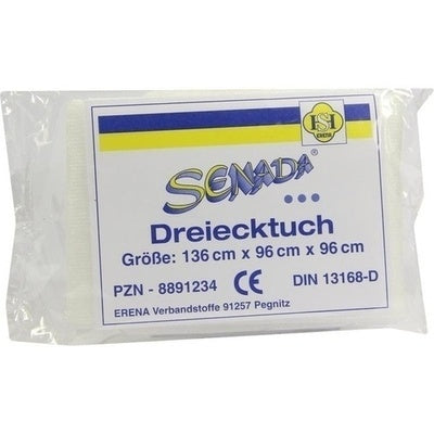 Packaged triangular bandage with Senada branding on a white background