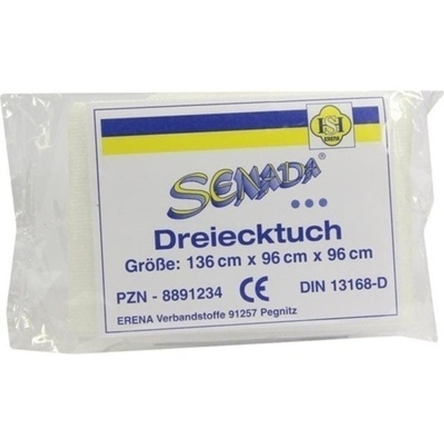 Packaged triangular bandage with Senada branding on a white background