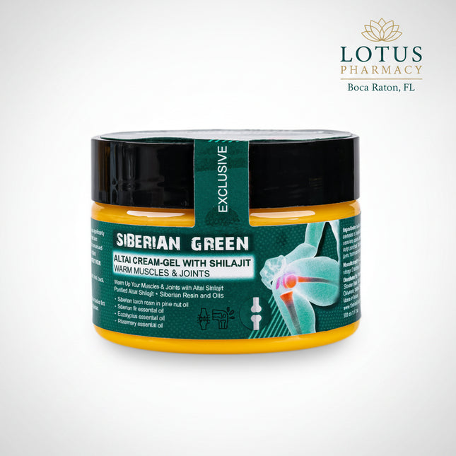 Siberian Green Altai Cream-Gel with Shilajit is a&nbsp;traditional Siberian warming cream-gel designed to support muscle and joint comfort, skin care, and recovery after physical activity. Crafted with purified Altai shilajit and a blend of Siberian herbs, resins, and essential oils, this natural formula provides a gentle warming effect and nourishing skin support.