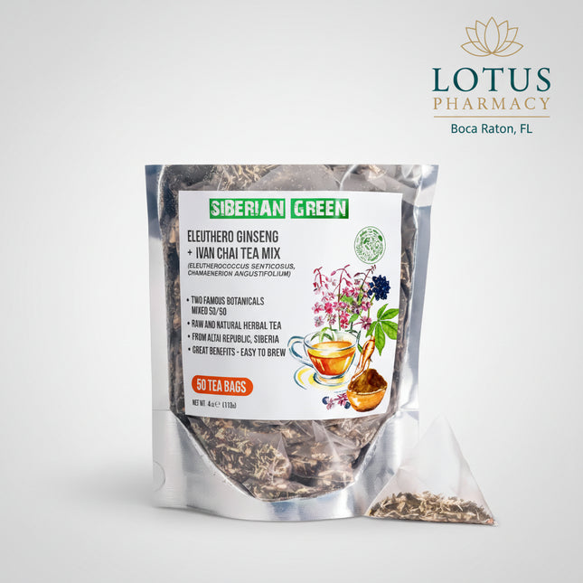 This energizing Siberian herbal blend combines eleuthero root (Siberian ginseng) — a powerful adaptogen — with rosebay Ivan tea, a traditional calming and antioxidant-rich herb.
Together, they create a balanced infusion that helps:

Boost natural energy &amp; stamina without caffeine

Support immunity and daily resilience

Improve focus and reduce stress

Promote digestion and metabolic balance

Provide antioxidant and soothing properties

A smooth, earthy, slightly floral tea ideal for everyday wellness.
