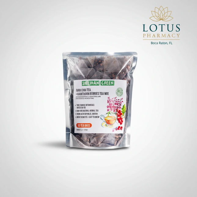 Siberian Green Ivan Chai with Hawthorn Berry is a caffeine-free herbal tea blend combining traditional Ivan Chai (Willowherb / Fireweed) with hawthorn berries, two botanicals with a long history of use in Eastern European and Siberian herbal traditions.