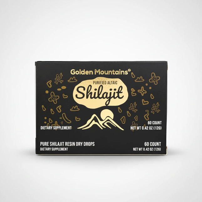 Siberian Green® Shilajit Altai "Golden Mountains" is a premium dietary supplement made from 100% purified Altai shilajit (mumiyo) resin, sustainably sourced from the pristine Altai Mountains of Siberia. Each convenient dry drop contains 200 mg of pure shilajit, naturally rich in fulvic acid and trace minerals that help support energy, vitality, and overall wellness.
