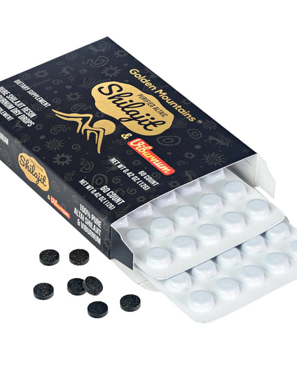 Siberian Green Shilajit Gotas Secas con Extracto de Bayas de Viburnum, 60 Comprimidos